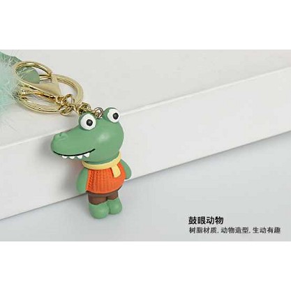 GANTUNGAN KUNCI BUAYA / KELEDAI / TIKUS / RUBAH KEYCHAIN LUCU GANTUNGAN KUNCI BULU BULU