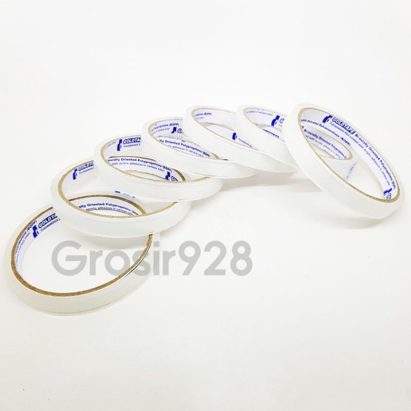 

Selotip / Solatip / Isolasi / Stationery Tape Goldtape Transparan 12 mm 1/2 inch