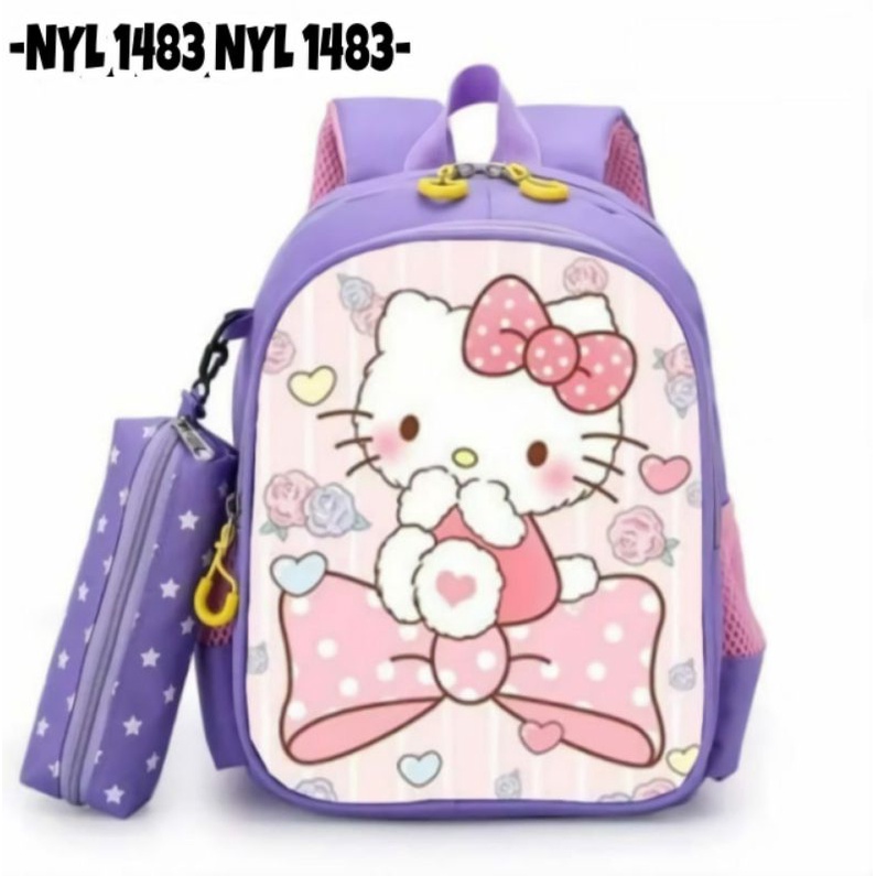 HelloKitty/LOL Ransel anak sekolah Backpack anak perempuan lucu plus gantungan T.pensil