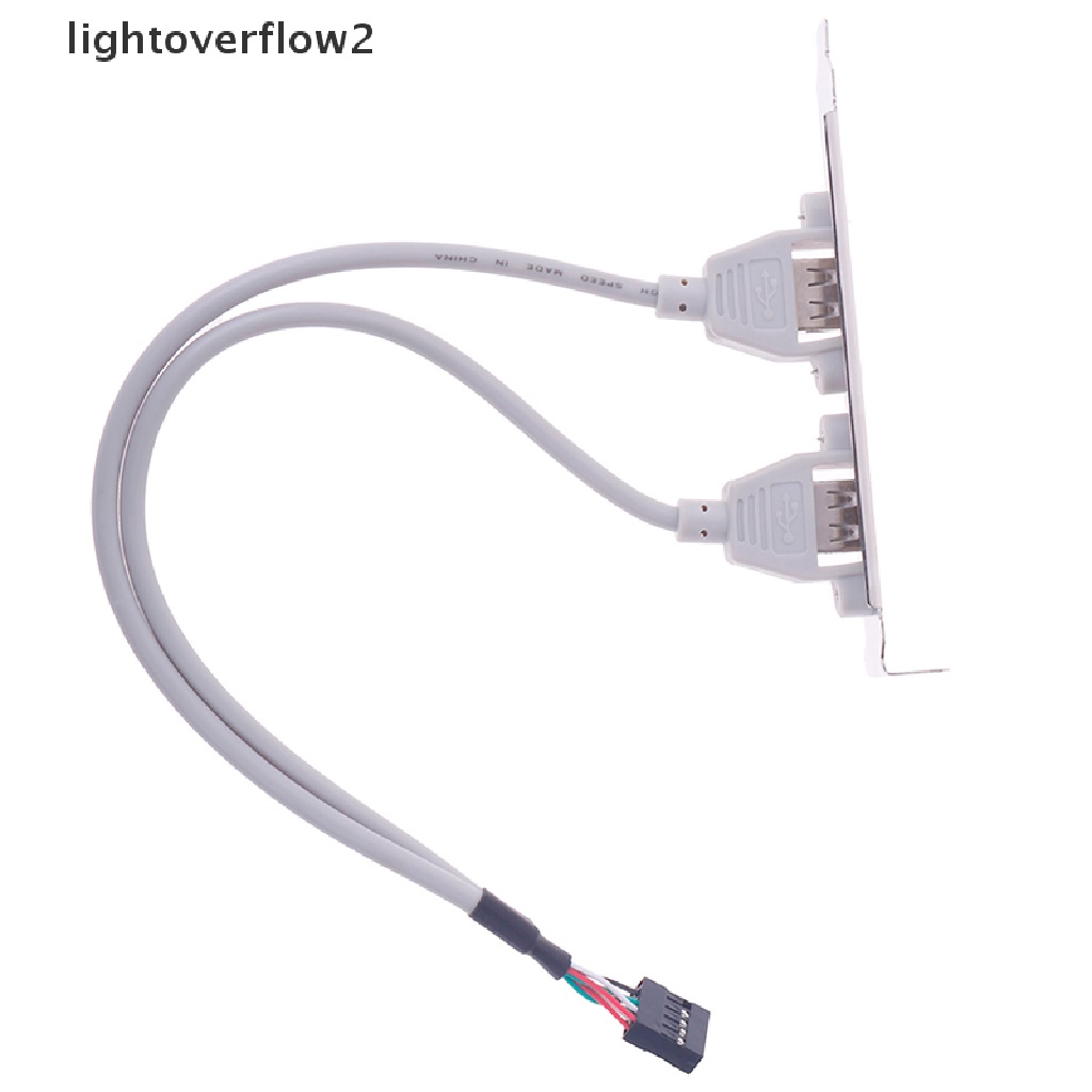 (lightoverflow2) 1pc Bracket Adapter Expansion Panel Belakang 2 Port USB 2.0 Untuk Motherboard Komputer