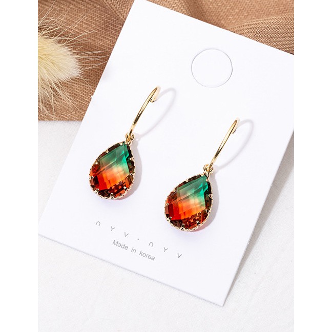 LRC Anting Tusuk Fashion Water Droplet Gradient Crystal Earrings F4879X