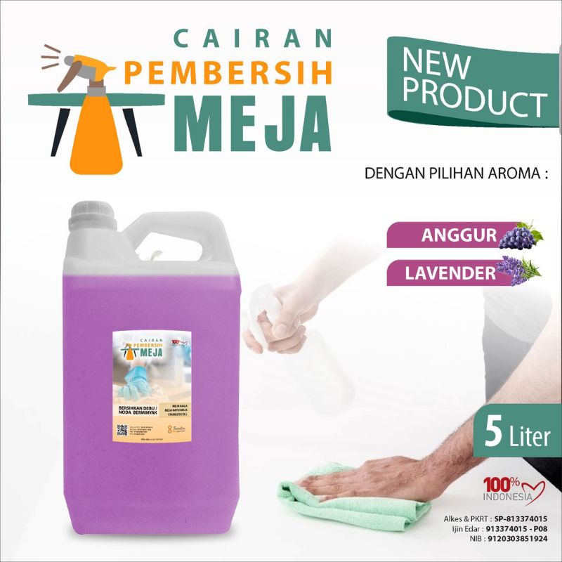 Cairan pembersih meja antiseptic aneka aroma wangi segar kemasan jurigen 5 liter