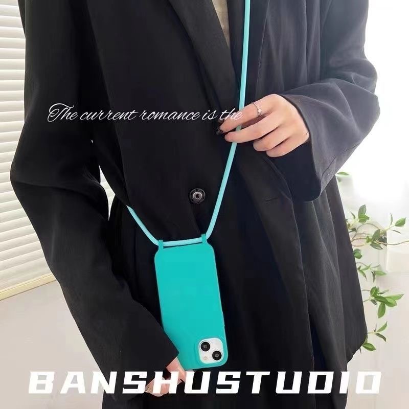 Soft Case Bahan Silikon Dengan Lanyard Anti Hilang Untuk iPhone 13 12 11 Pro X XS MAX XR 7 8 Plus