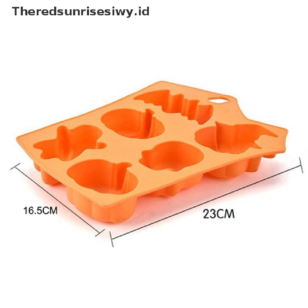 # Alat Rumah Tangga # Cetakan Kue Bentuk Labu Hantu Kelelawar Halloween Dengan 6 Rongga