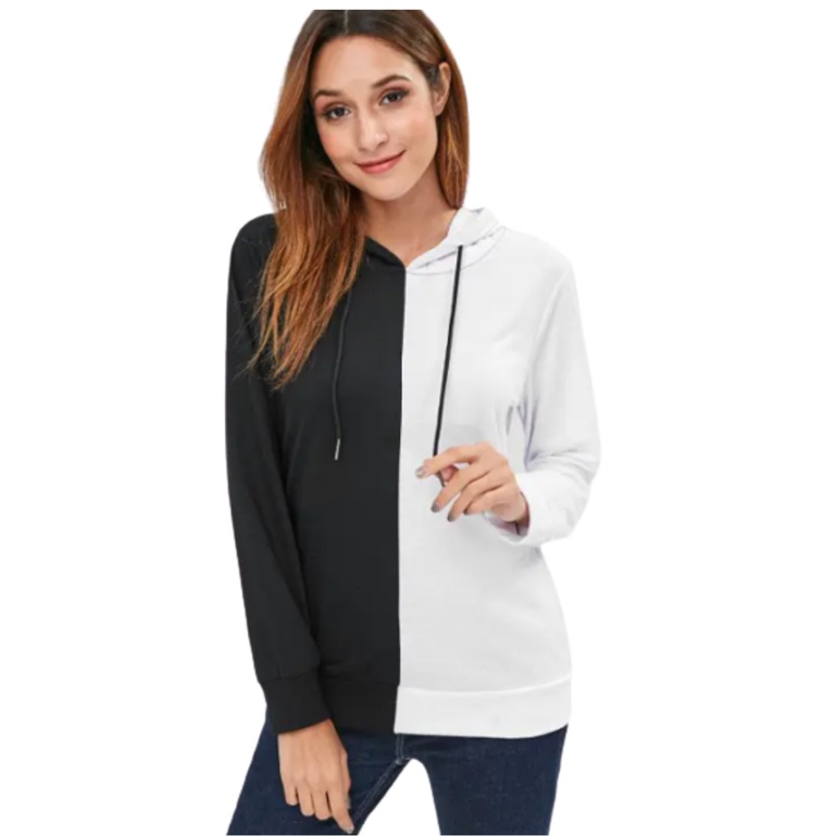 JBF Sweater Hoodie Wanita Remeja Ukuran XL Polos Bahan Babyterry Lingkar Dada 110 Cm