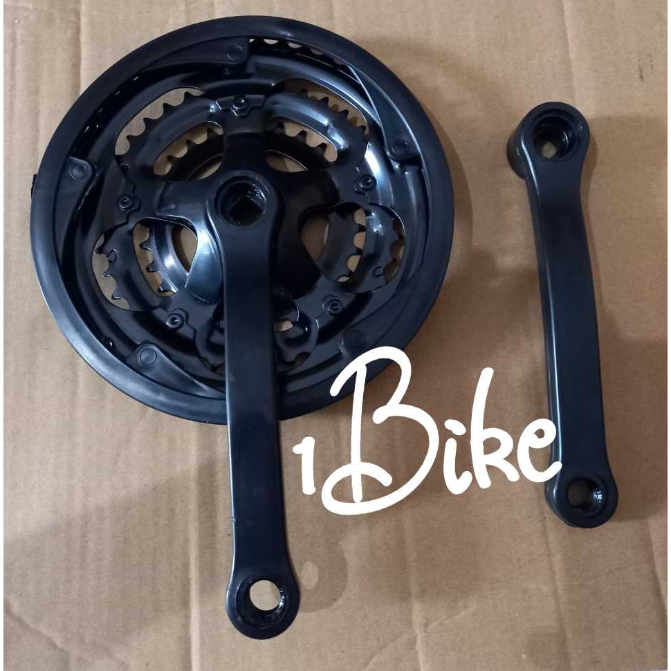 Piringan Triple Crank Sepeda MTB Gear Gir Cakram Rem 3 Susun Hitam