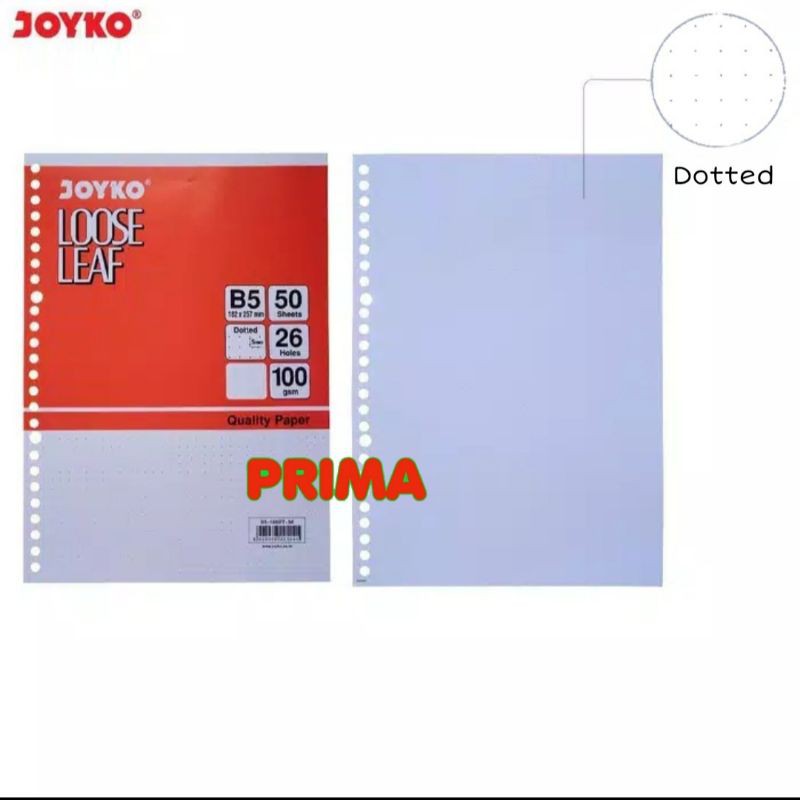 

LOOSE LEAF DOTTED JOYKO ukuran B5 isi 50 lembar (Motif Titik)