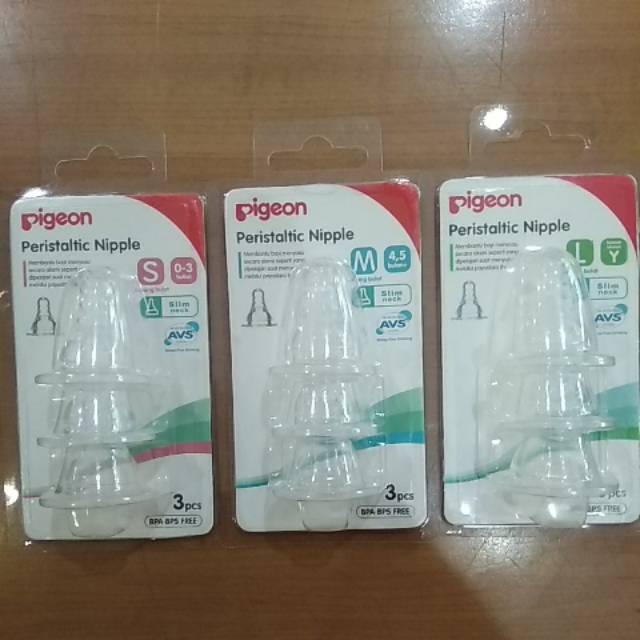 Pigeon Peristaltic Nipple isi 3 / Karet Dot Bayi