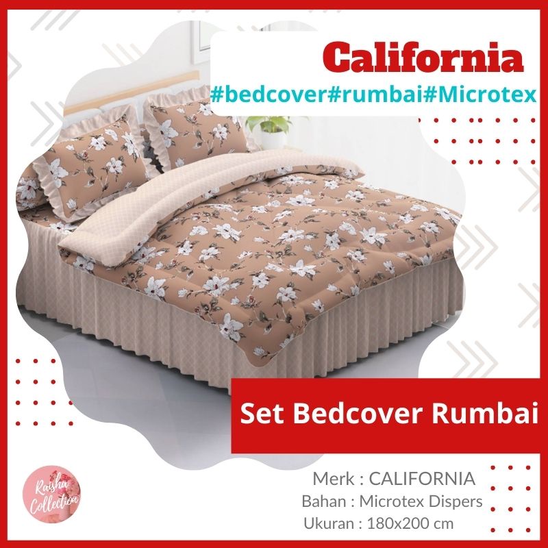 RC BEDCOVER CALIFORNIA BANYAK MOTIFNYA HARGA MURAH