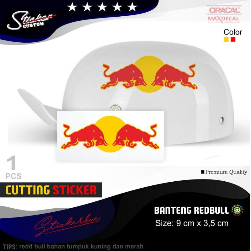 cutting stiker stiker redbull stiker logo banteng sticker red bull kecil