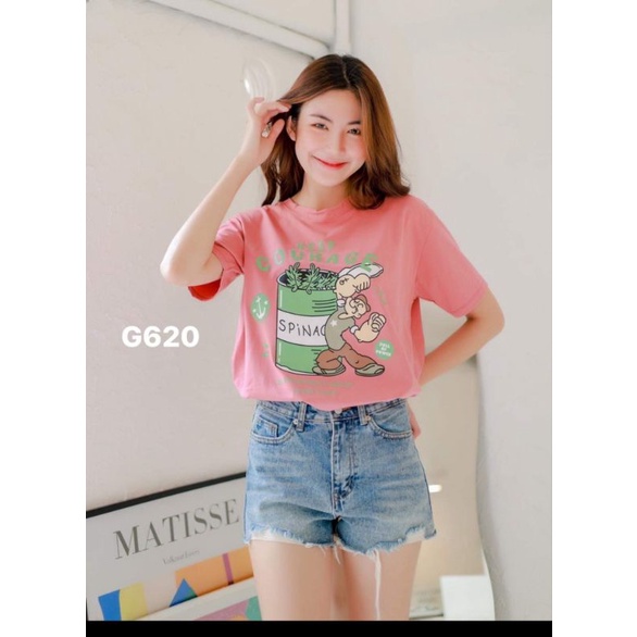 READY STOCK Kaos wanita import Giant basic Bangkok New bahan katun super premium-Popeye