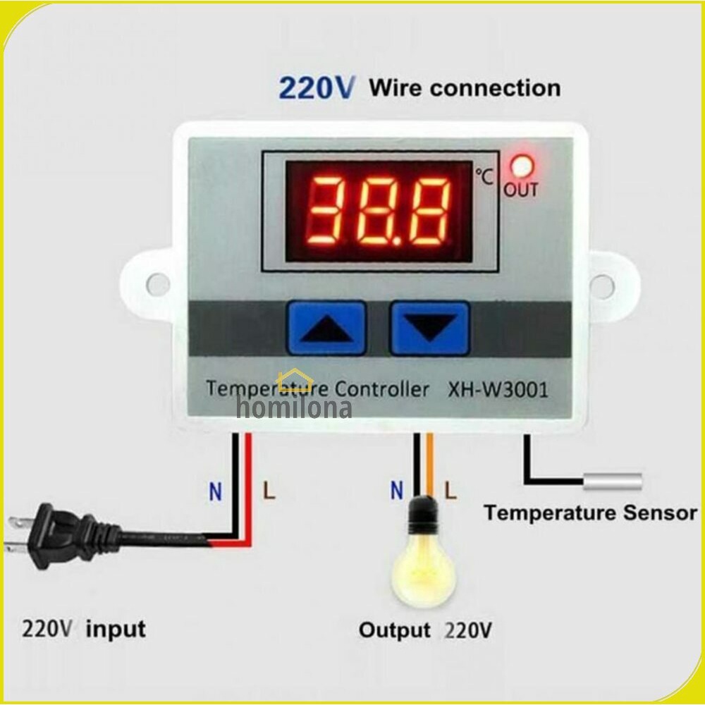 Digital Temperature Control Thermostat Microcomputer 12V - Taffware XH-W3001