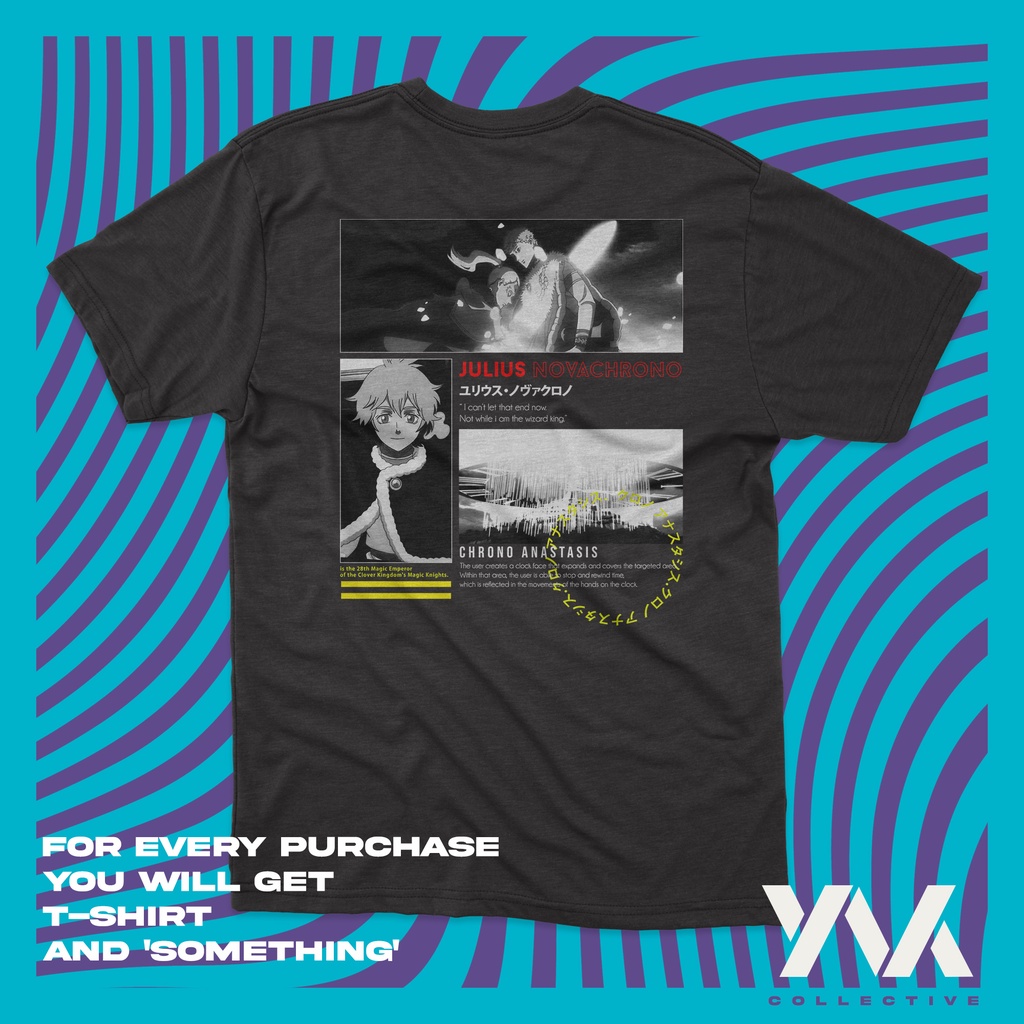 JULIUS NOVACHRONO BLACK CLOVER | Merchandise Baju Anime Manga T-Shirt