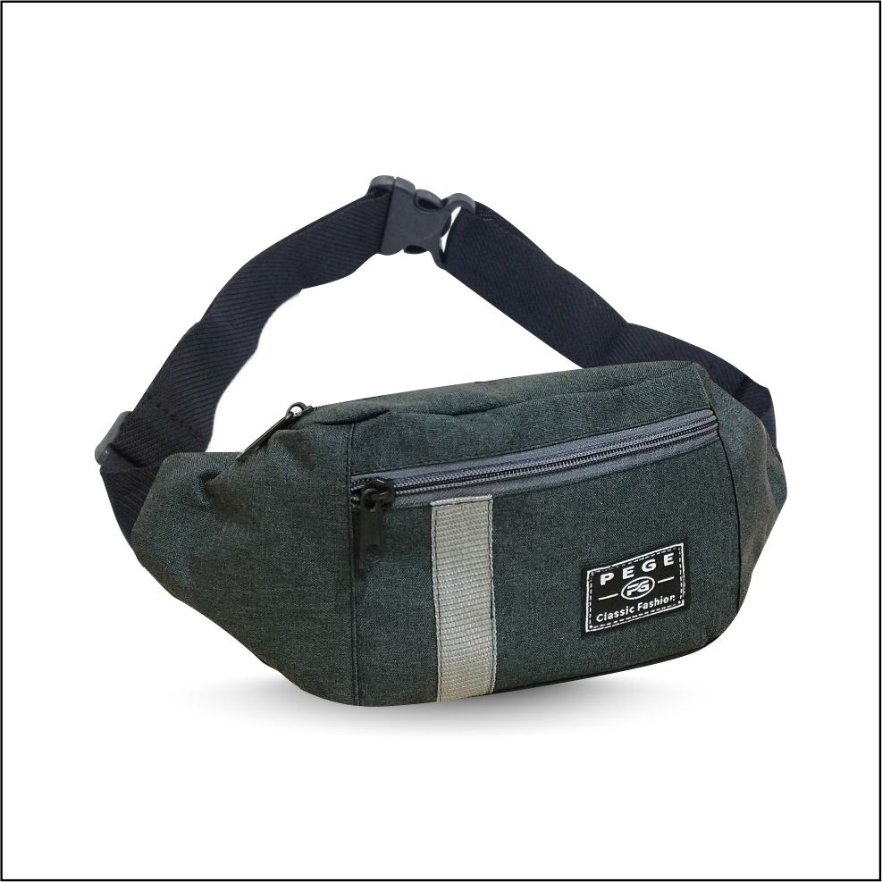 Tas Selempang Pria Waistbag PEGE Keren Slempang Bahu Bahan Kanvas Casual Trendy - PG 8918