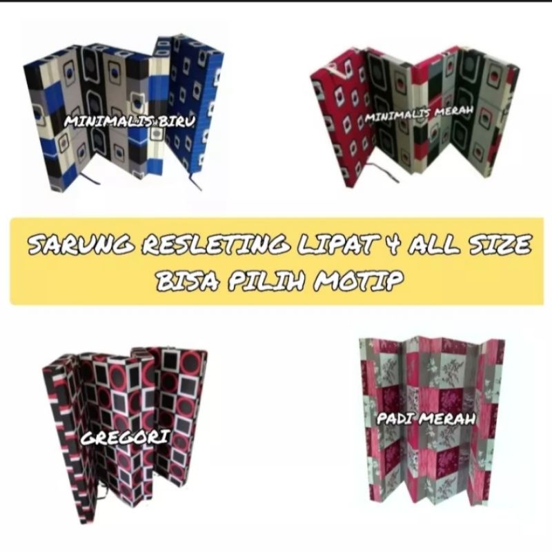 200x120x10/5 - Sarung Cover Kasur Busa Lipat Resleting Ukuran 200x120x5/10