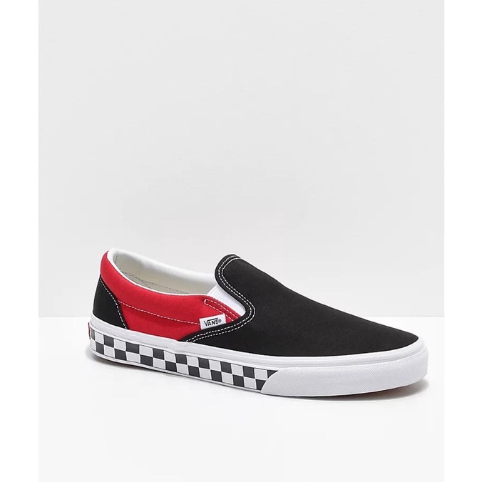 VANS SLIP ON BMX CHECKERBOARD RED BLACK ORIGINAL
