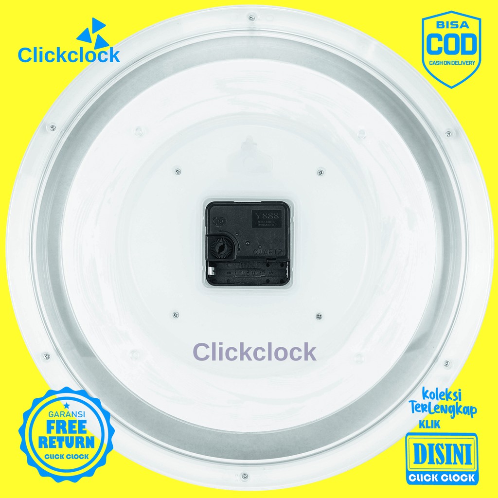 Jam Dinding Quartz Minimalis Putih Hitam Edison EDW 333R-B2 Besar Dekorasi Kamar Murah