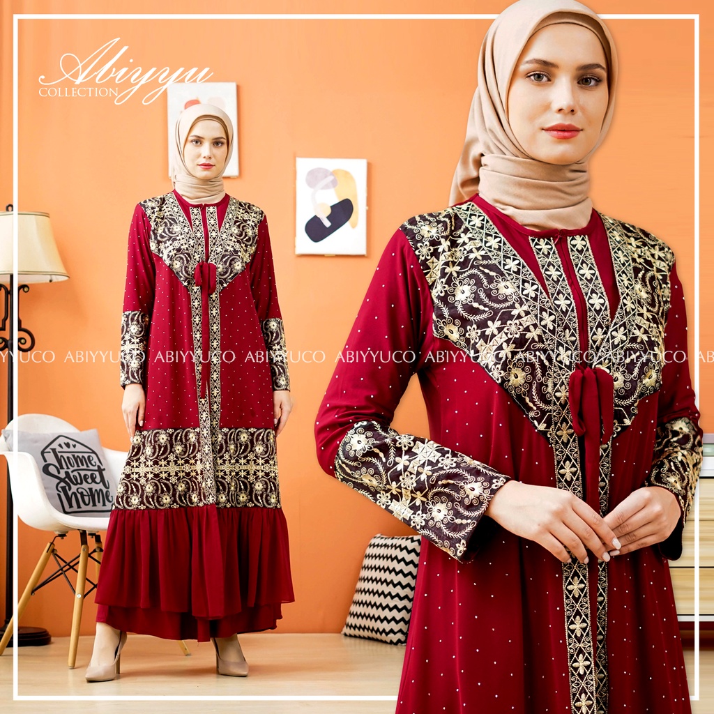 Abiyyuco TA9017 | Gamis Abaya Arabian Turki, Turkey Mewah, Turky Hitam dan Warna