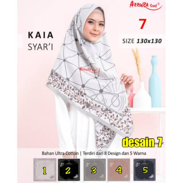 Jilbab KAIA SYARI new desain 7 130x130 cm by Azzura Scarf