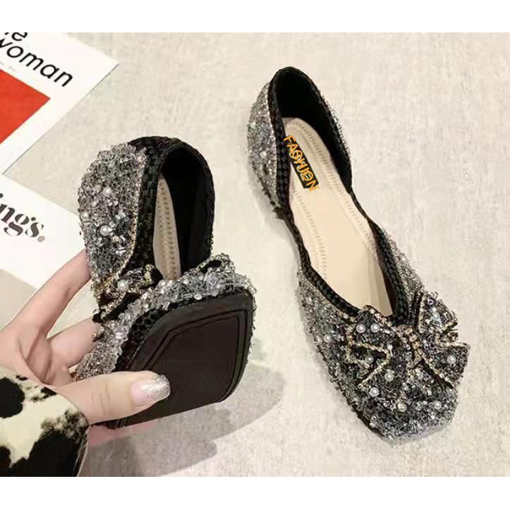 (LOLI-JKT) SP-D33 SEPATU COUPLE DEWASA ELASTIS MUTIARA DIAMOND SIZE 35-39