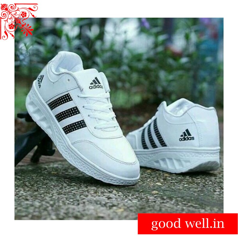 SEPATU ABG CEWEK KETS CASUAL PUTIH LIST HITAM