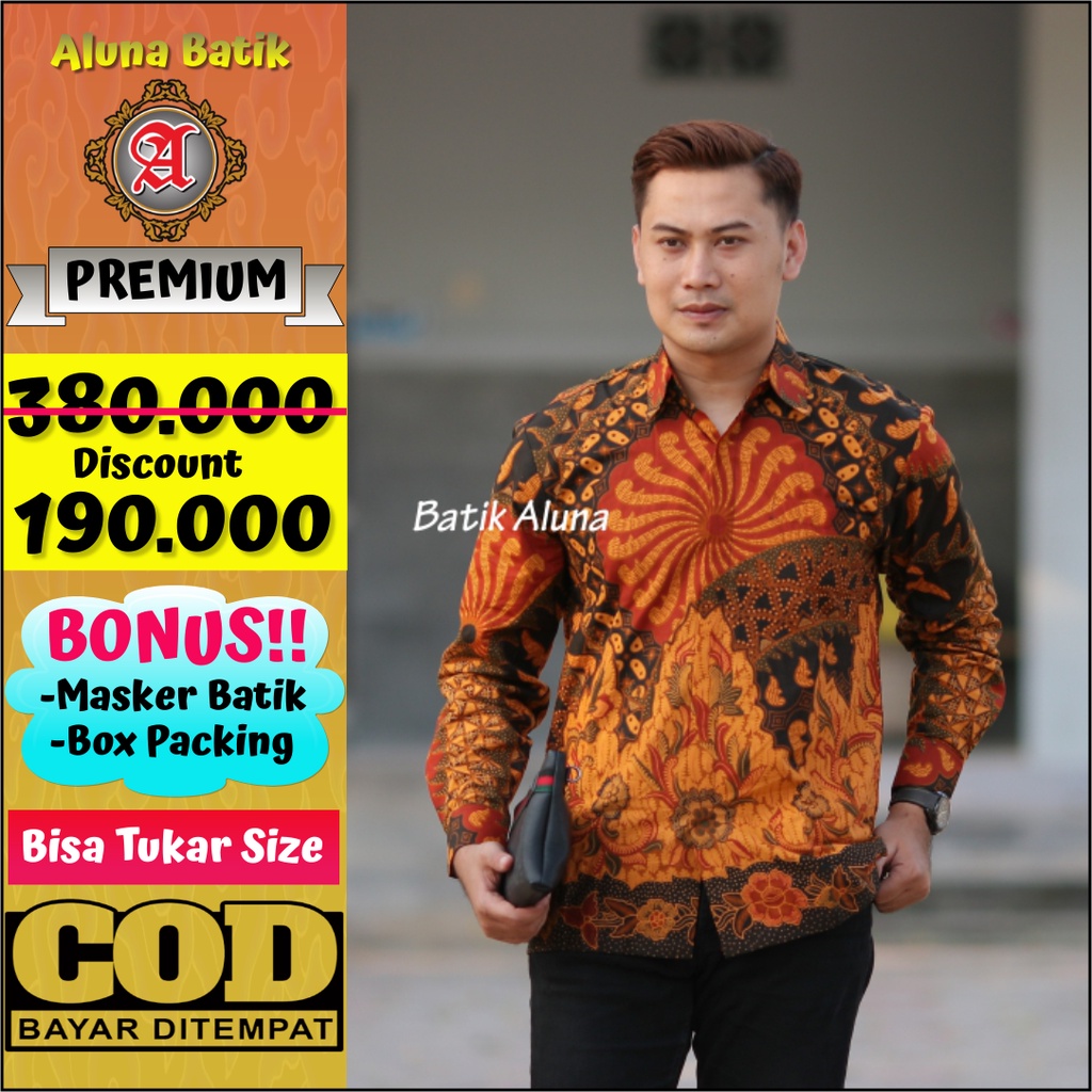 Baju Batik Pria Lengan Panjang Premium Aluna Batik PCW 088