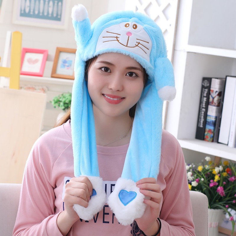 NO LED Cute Rabbit Ear Cap Hat Topi Kelinci Telinga Gerak Goyang Bunny