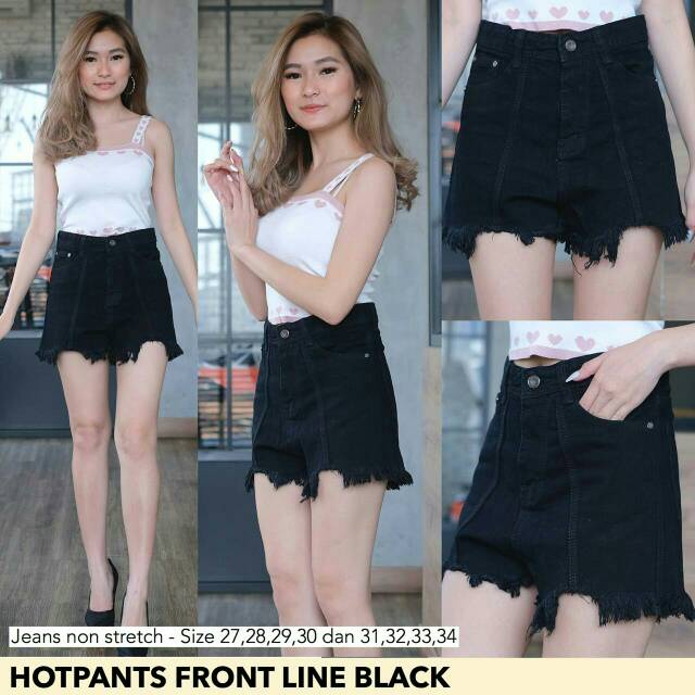 HOTPANTS FRONT LINE JUMBO REALPICT//CELANA JEANS HOTPANTS WANITA