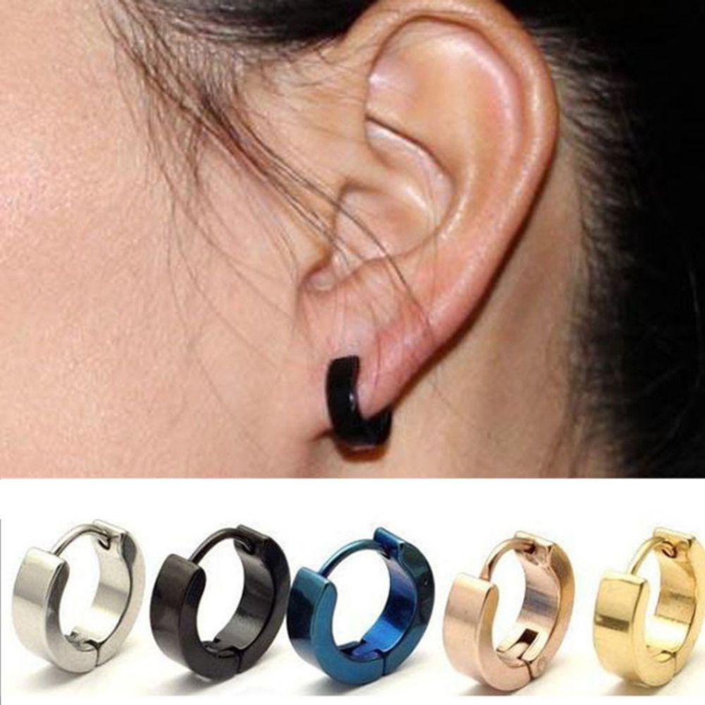 Lily 2PCS Ear Stud Glossy Pria/Wanita Unisex Stainless Steel