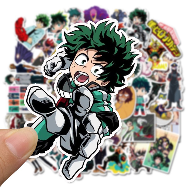 50Pcs/pack Japanese Anime My Hero Academia Sticker for Fans DIY Luggage Laptop Skateboard Bottle Motorcycle Bicycle Stickers