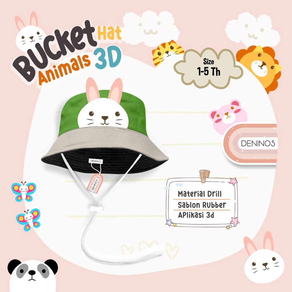 Bucket Hat Animal 3D by Deninos