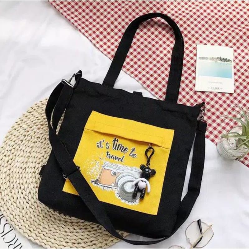 ITS TIME TO TRAVEL (Bisa  Diselempang / Dijinjing) Tas Selempang Wanita Tas Selempang Korea