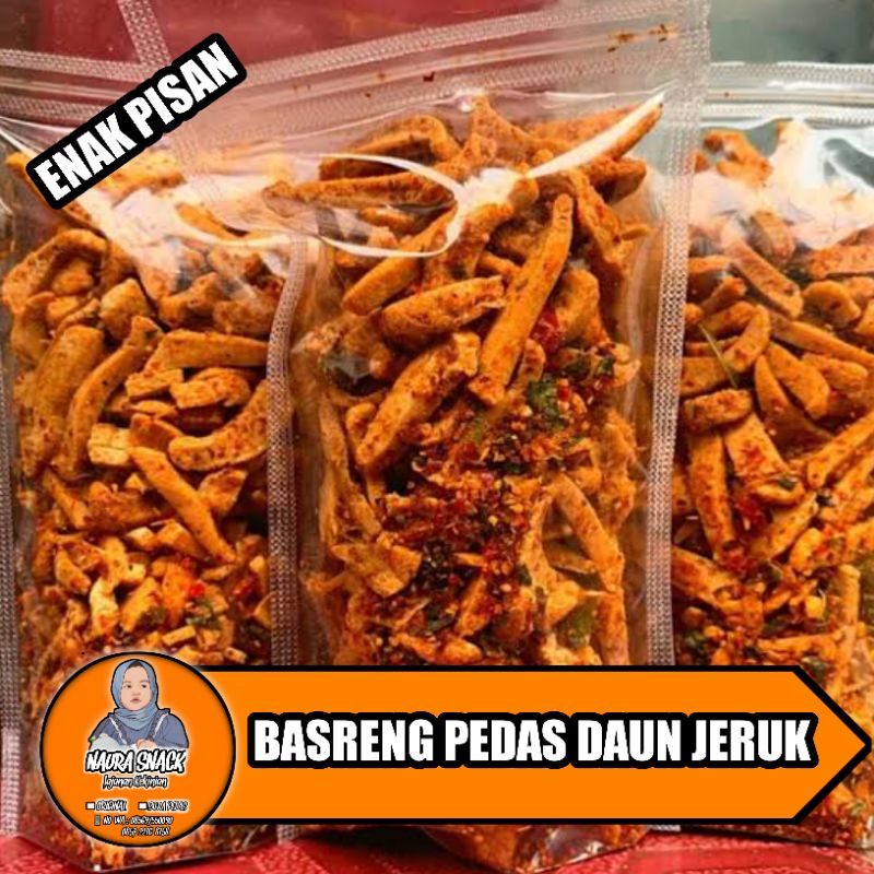 

Basreng goreng isi 250g daun jeruk EXTRA pedas dan gurih