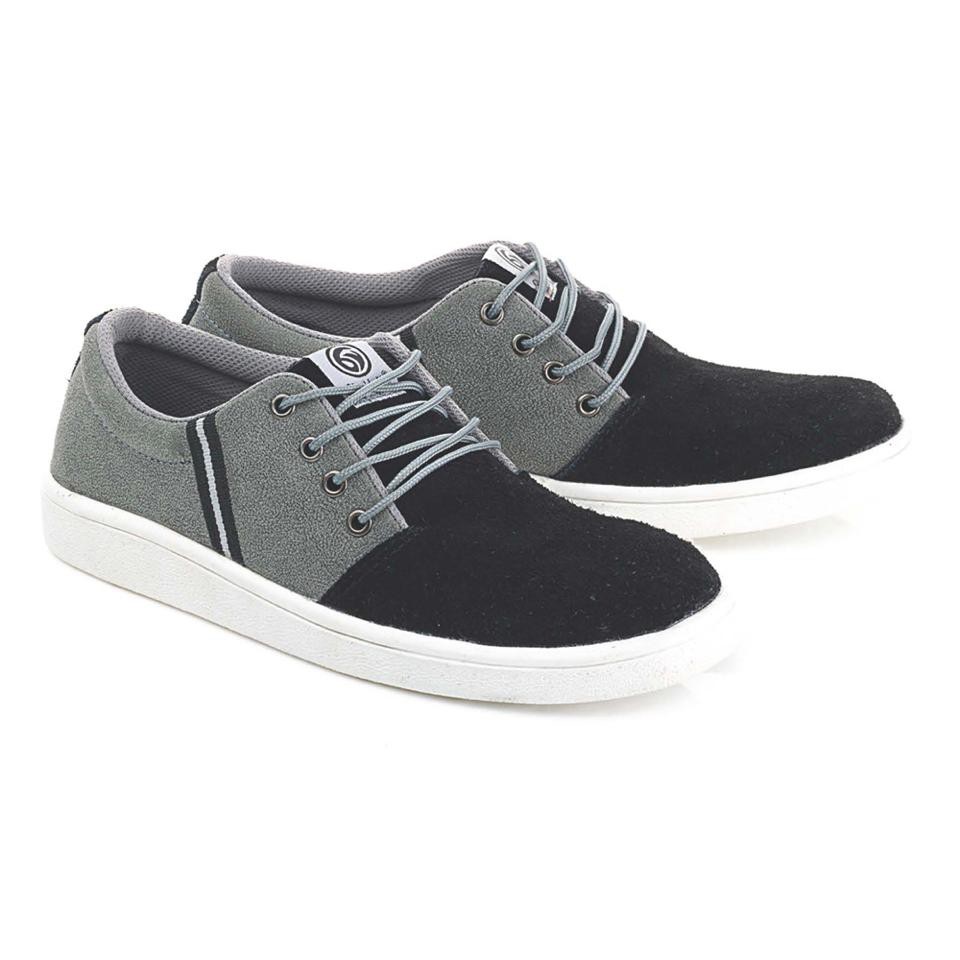 New Sepatu Sneakers / Kets Klasik Pria BLACKELLY ORI 38 - 43 ABU HITAM KULIT SUEDE  FS 444