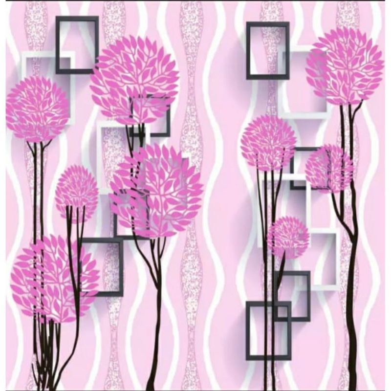 COD BEST SELLER!! WALPAPER DINDING MOTIF BUNGA BULAT  PINK