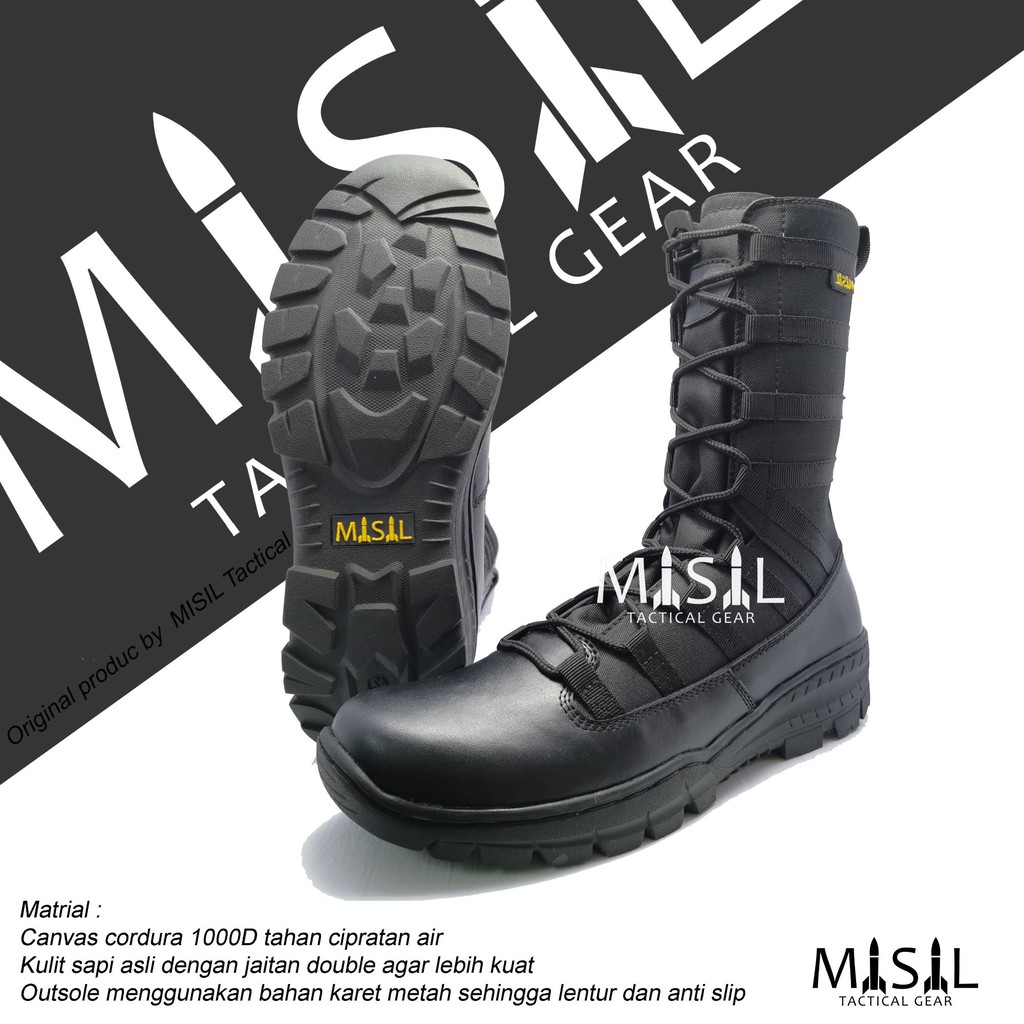 Sepatu PDL Ninja Replika Nikey Komando ORIGINAL Merk MISIL, / sepatu pdl kulit asli