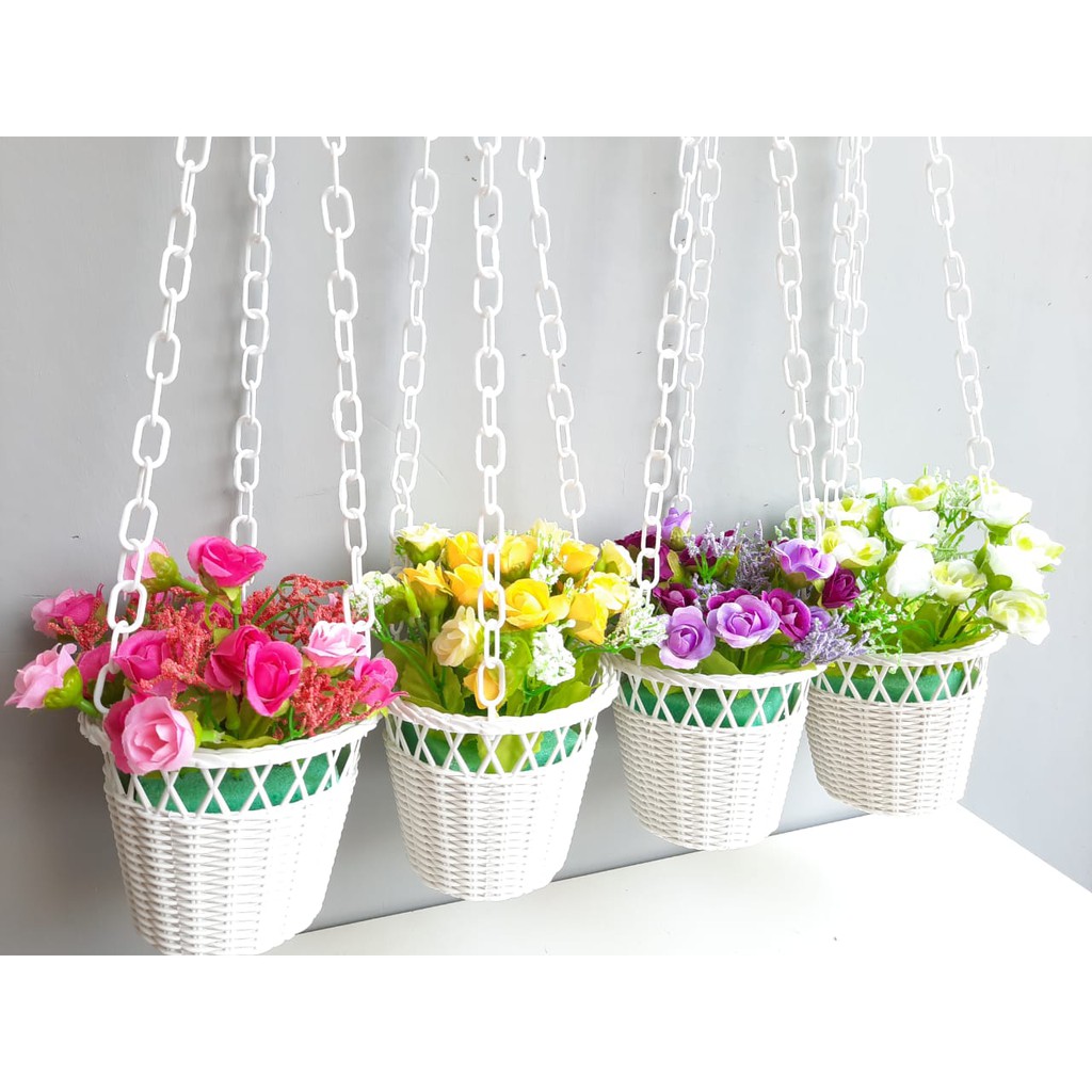 BUNGA MAWAR IMPORT + POT 8811/ bunga artificial / bunga hias / bunga import-1