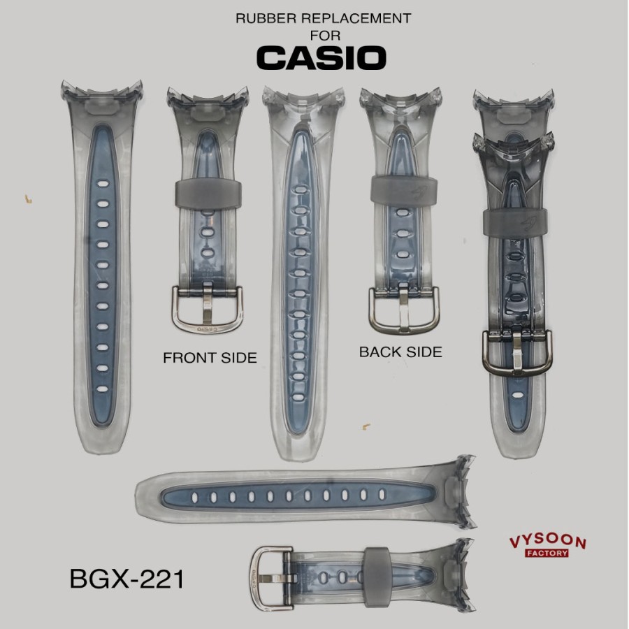 Strap Tali Karet Casio Original Pengganti BGX-221 BGX221 BGX 221