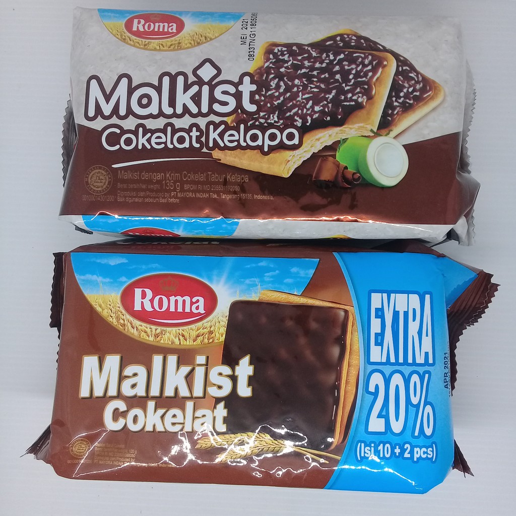 

Roma Malkist Rasa Coklat / Coklat Kelapa