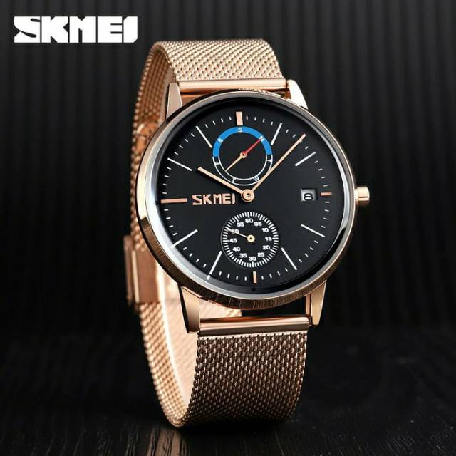 Jam Tangan Pria / SKMEI 9182 Analog Tali Pasir Chrono variasi / SKMEI Analog Original