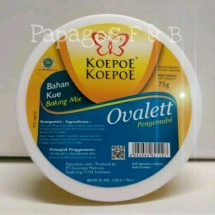 

Pengembang Kue Ovalett Ovallet Koepoe Kupu Kupu 75 gr / gram