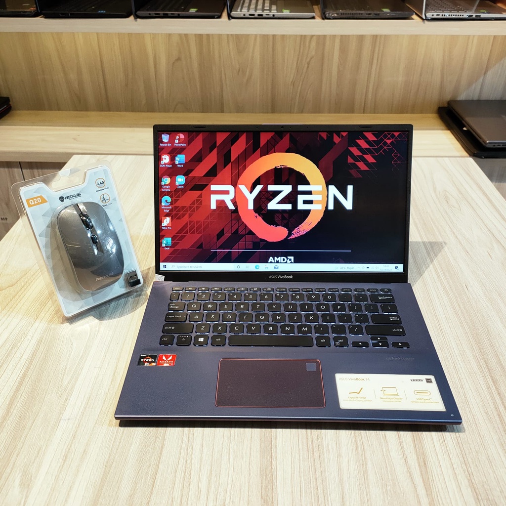 Laptop ASUS VivoBook 14 (A412DA) - Biru Metalic (Ryzen 5 3500U) Ram 8gb Hdd 1tb Ssd 128gb VGA AMD Ra