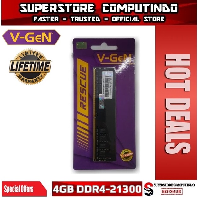 RAM V-GEN Rescue DDR4 4GB PC21300/2666Mhz LONG DIMM