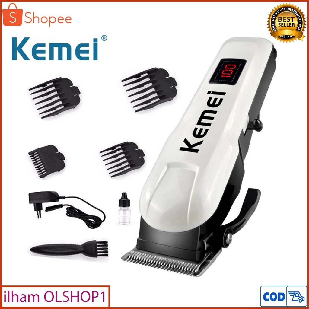 Mesin Cukur Rambut Kemei KM-809A Hair Clipper LCD Cordless