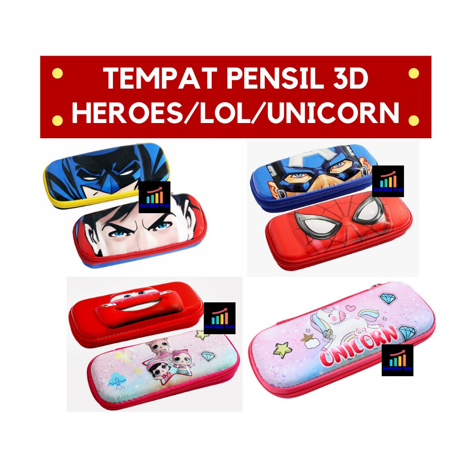 

Tempat Pensil Emboss HEROES / LOL / UNICORN