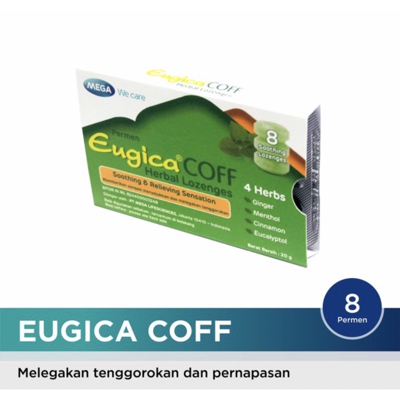 

Eugica coff herbal lozenges box 8 pcs ( permen pelega tenggorokan )
