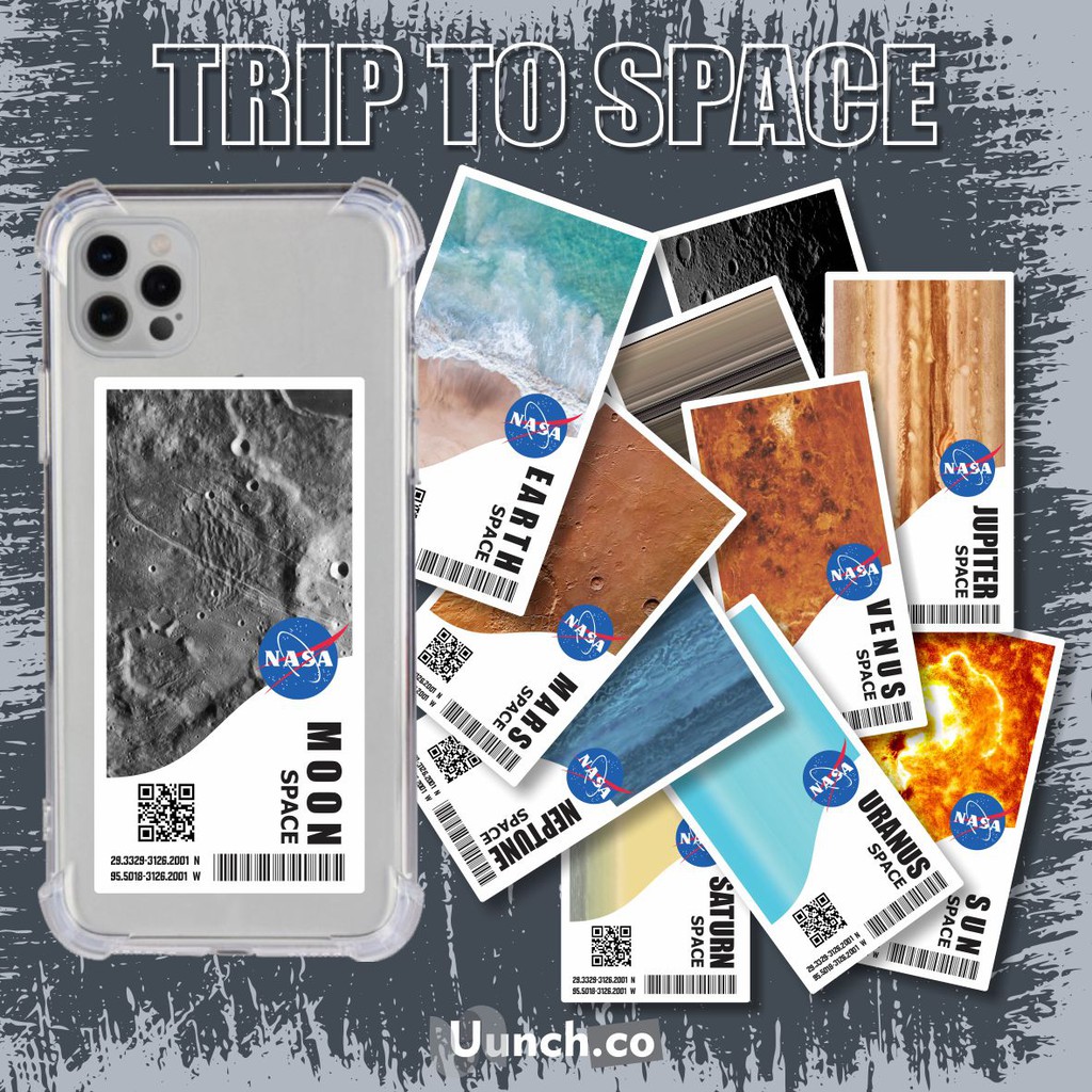 CASE CUSTOM STICKER BOARDING PASS TIKET ASTRONAUT GALAXY SPACE PLANET HANDPHONE LAPTOP TUMBLR BUJO
