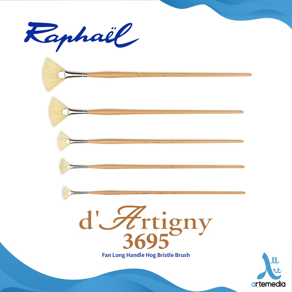 

Raphael 3695 Fan D Artigny Hog Bristle Brush Long Handle