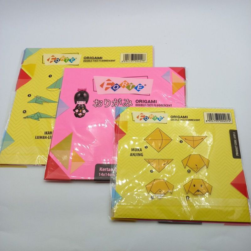 

FORTE - ORIGAMI double face flourescent/kertas lipat bolak balik warna sama