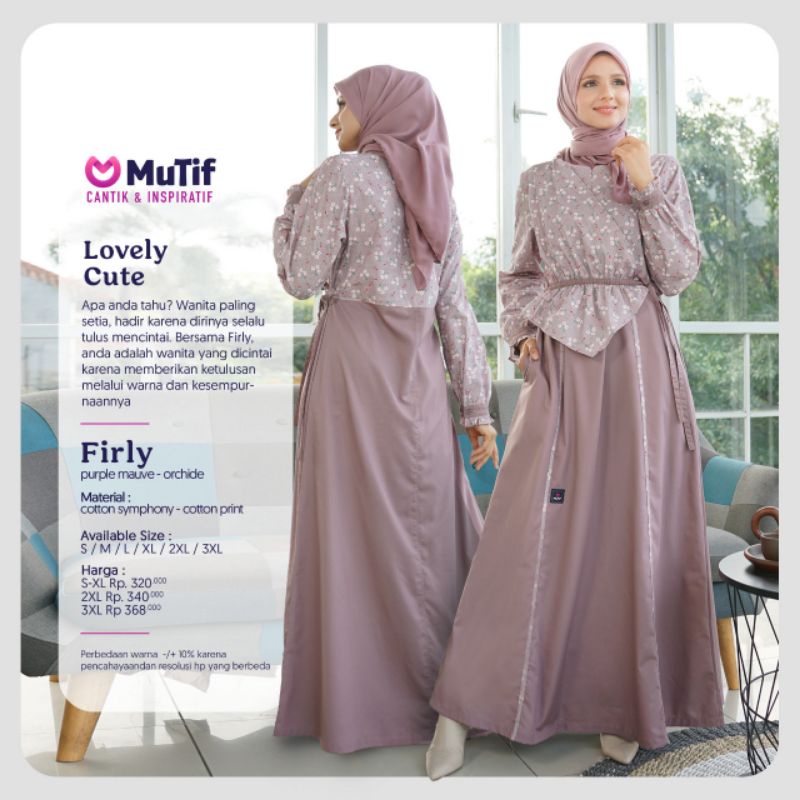 GAMIS MUTIF FIRLY PURPLE MAUVE ORCHIDE GAMIS FIRLI